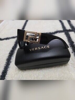 Versace Women's Black Sunglasses with Gold Accent